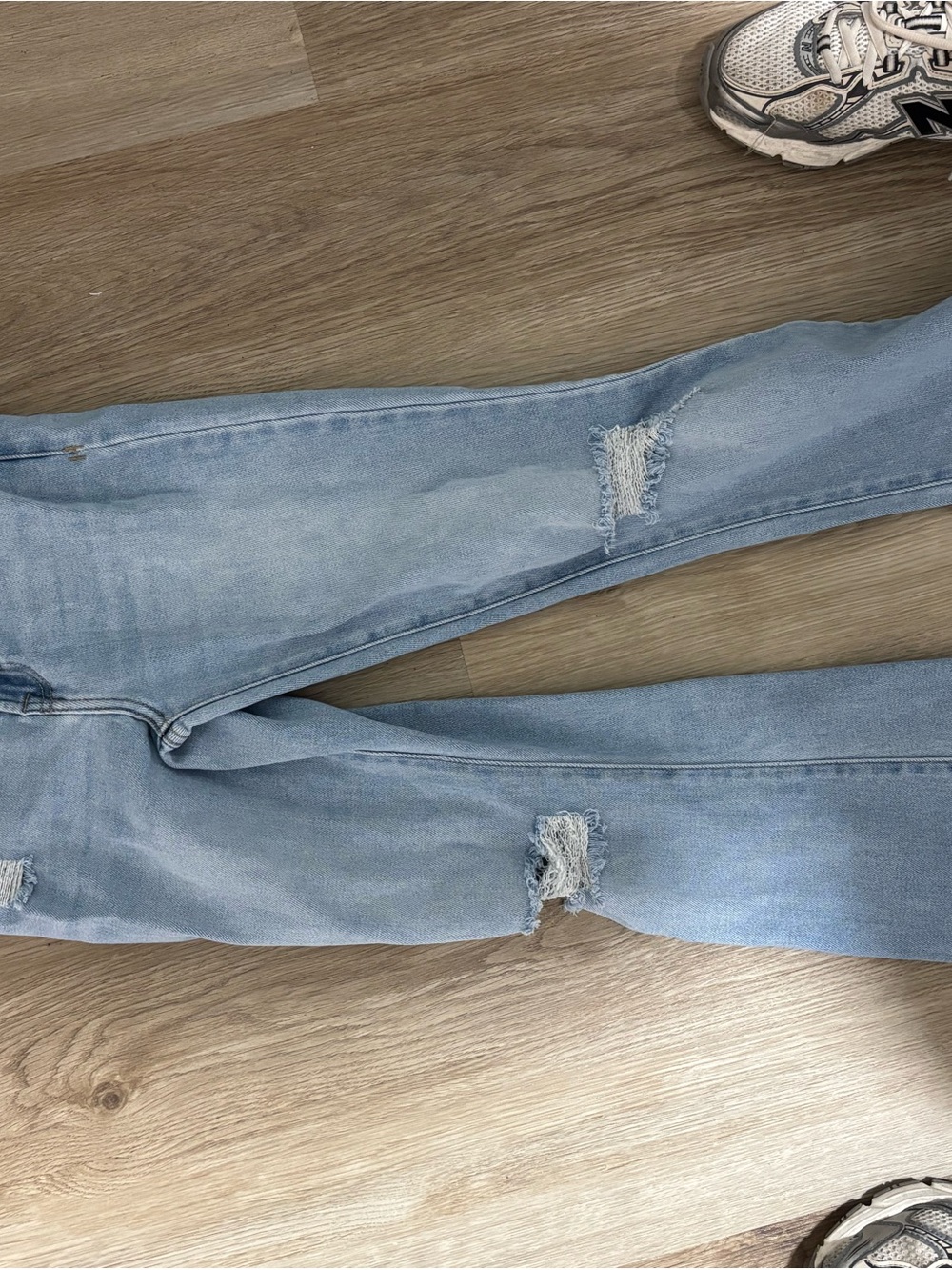 Light Blue Distressed Boot Cut Jeans